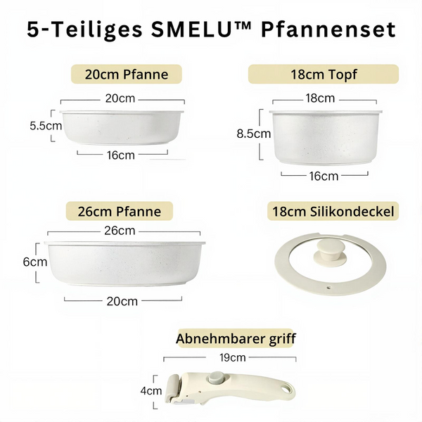 SMELU™ 5-teiliges Keramik-Pfannenset